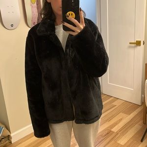 Pretty Little Thing Black Fur Coat